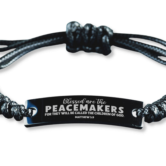 Matthew 5:9, Blessed Are The PEACEMAKERS, Police Academy Graduation Gifts, Law Enforcement Sign, Rope Bracelet