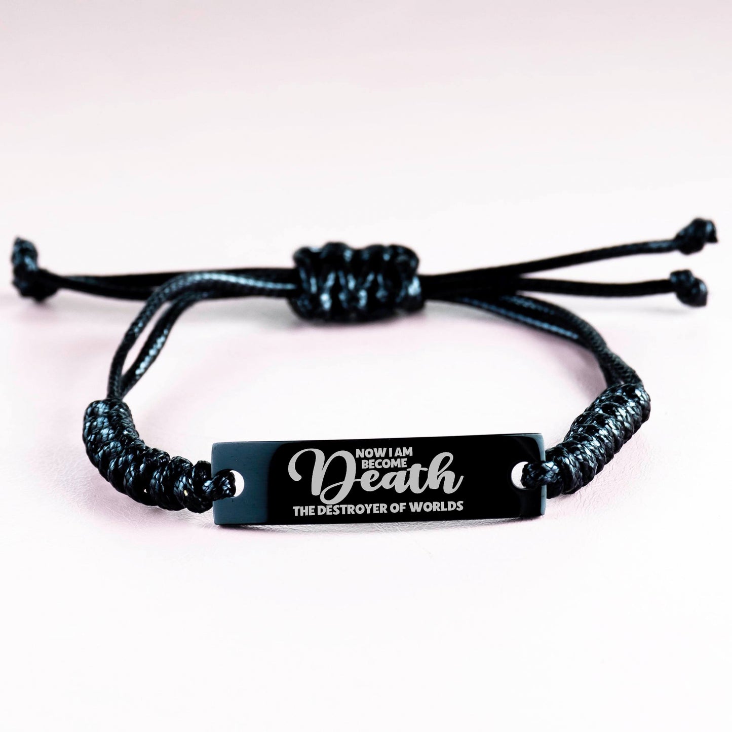 Now I Am Become Death the Destroyer of Worlds Bracelet, Barbenheimer Oppenheimer Gift, Rope Bracelet