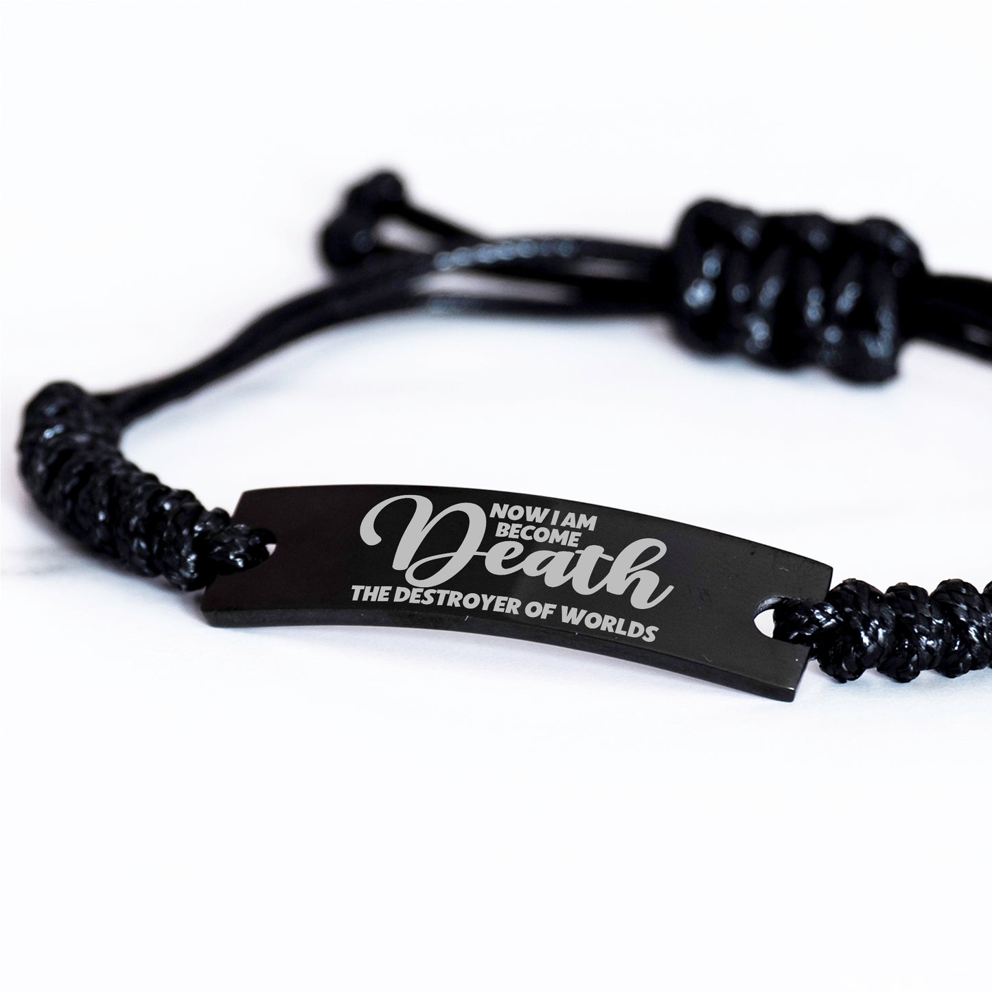 Now I Am Become Death the Destroyer of Worlds Bracelet, Barbenheimer Oppenheimer Gift, Rope Bracelet