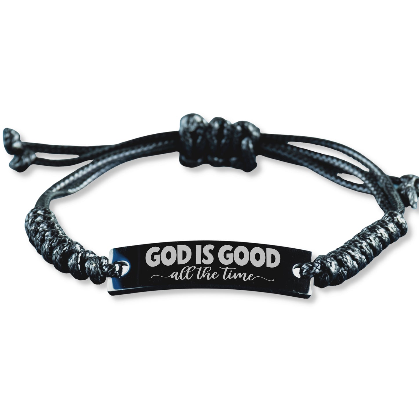 God is Good All the Time Bracelet, Goodness of God Grace, Jesus Love Faith Trust Christian Gift, Engraved Rope Bracelet