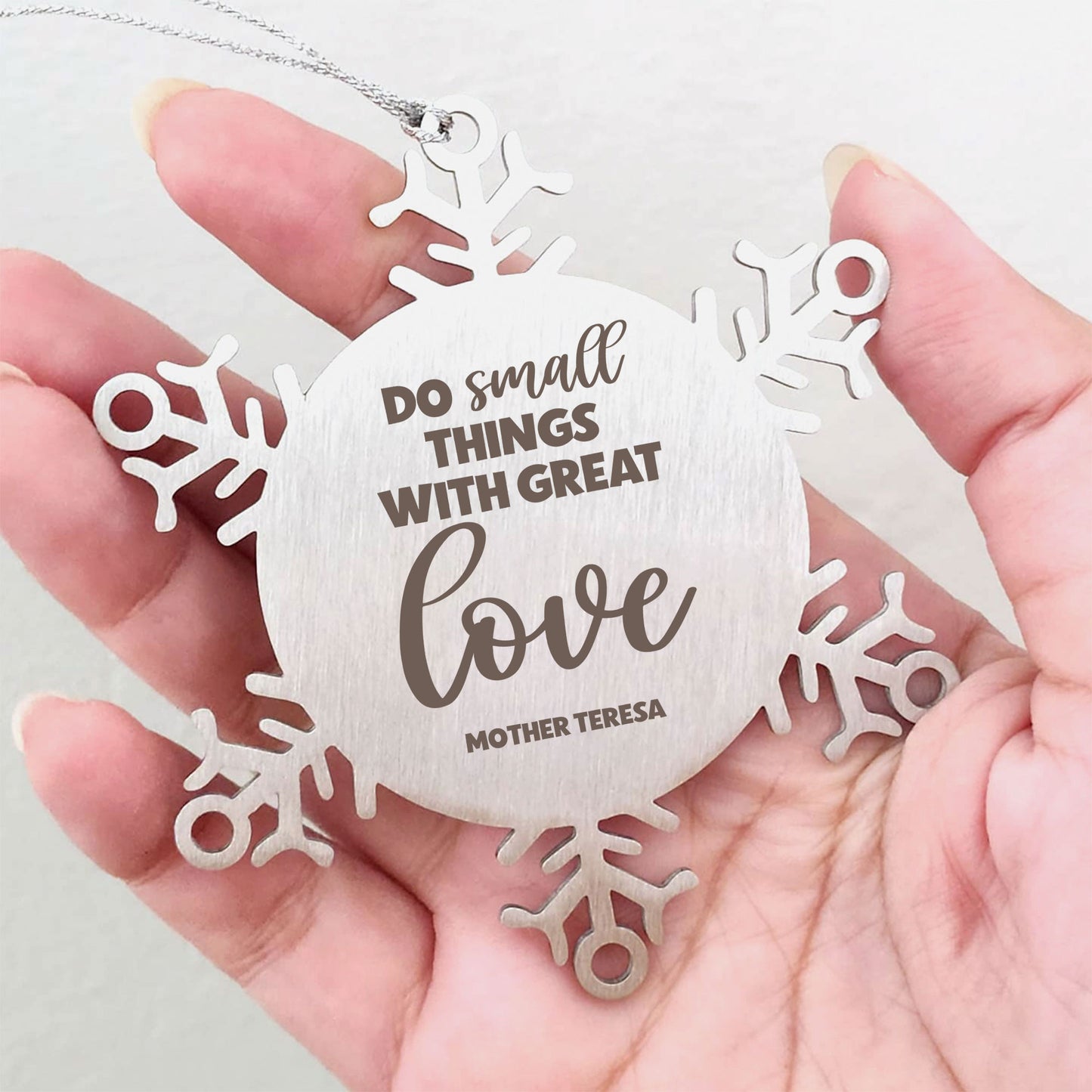 Do Small Things With Great Love Ornament, Mother Teresa Quote, Engraved Christmas Ornament