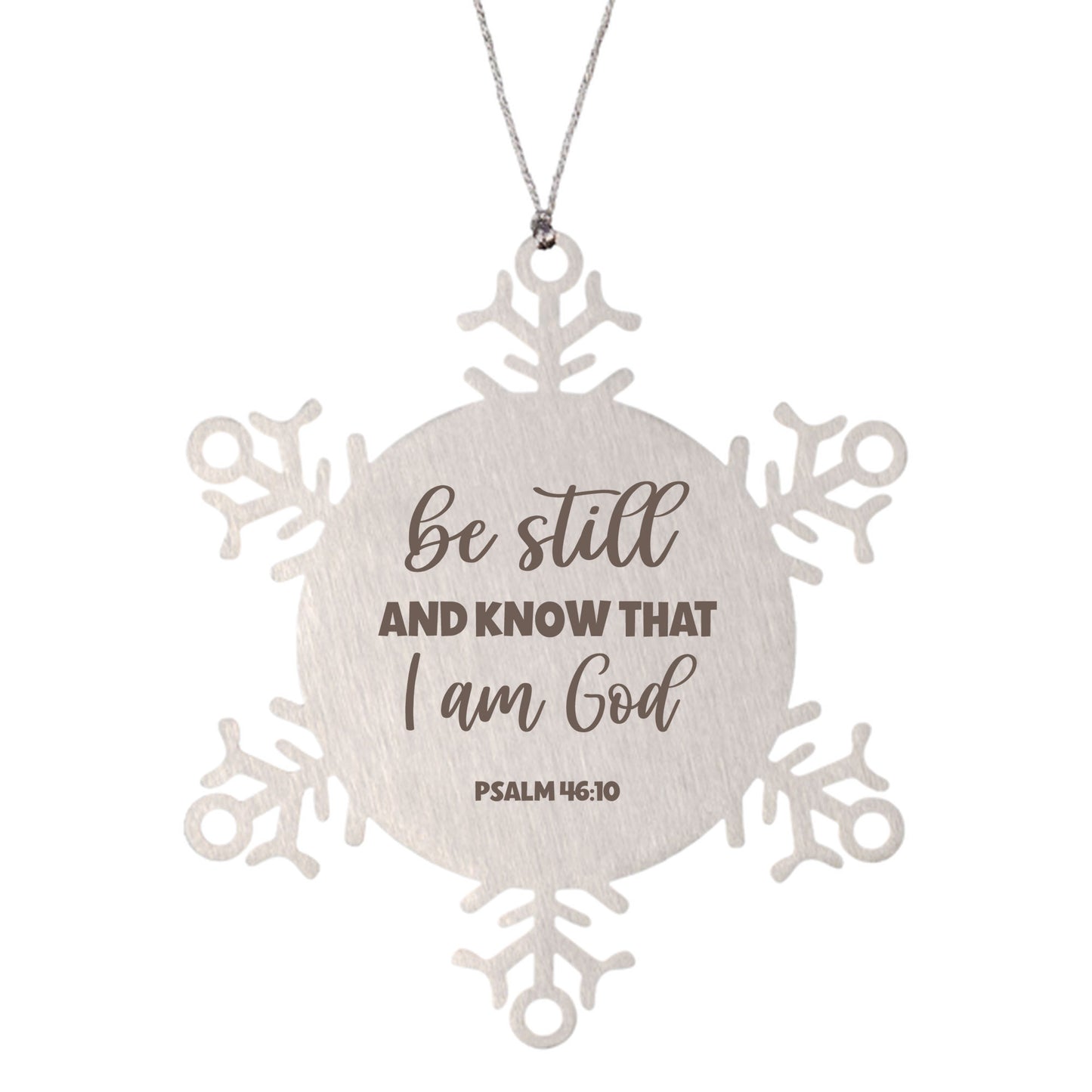 Psalm 46:10, Be Still And Know That I Am God Ornament, Engraved Bible Verse Family Scripture Christmas Ornament