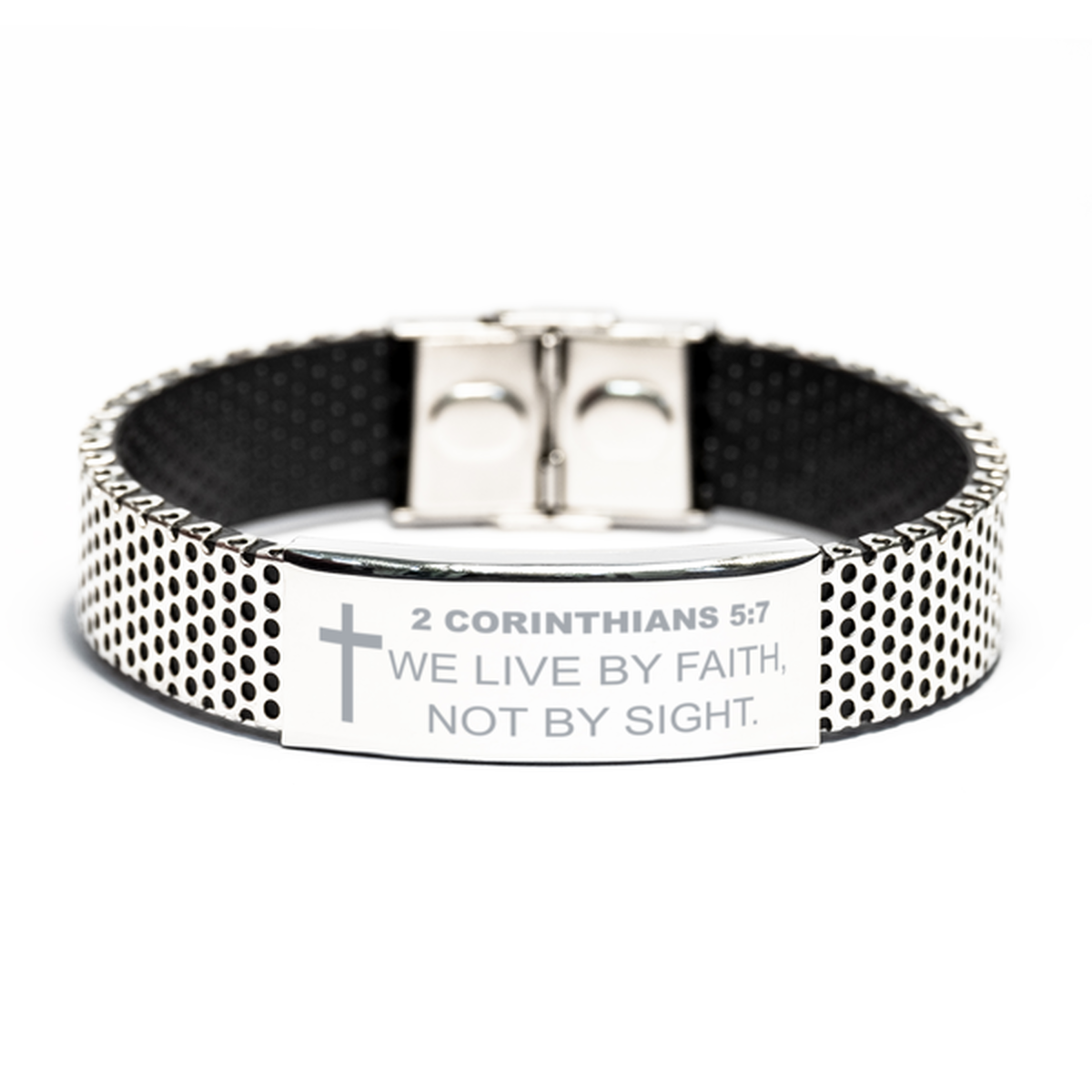 2 Corinthians 5 7 Bracelet, Bible Verse Bracelet, Christian Bracelet, Christian Birthday Gift, Stainless Steel Bracelet, Gift for Christian.