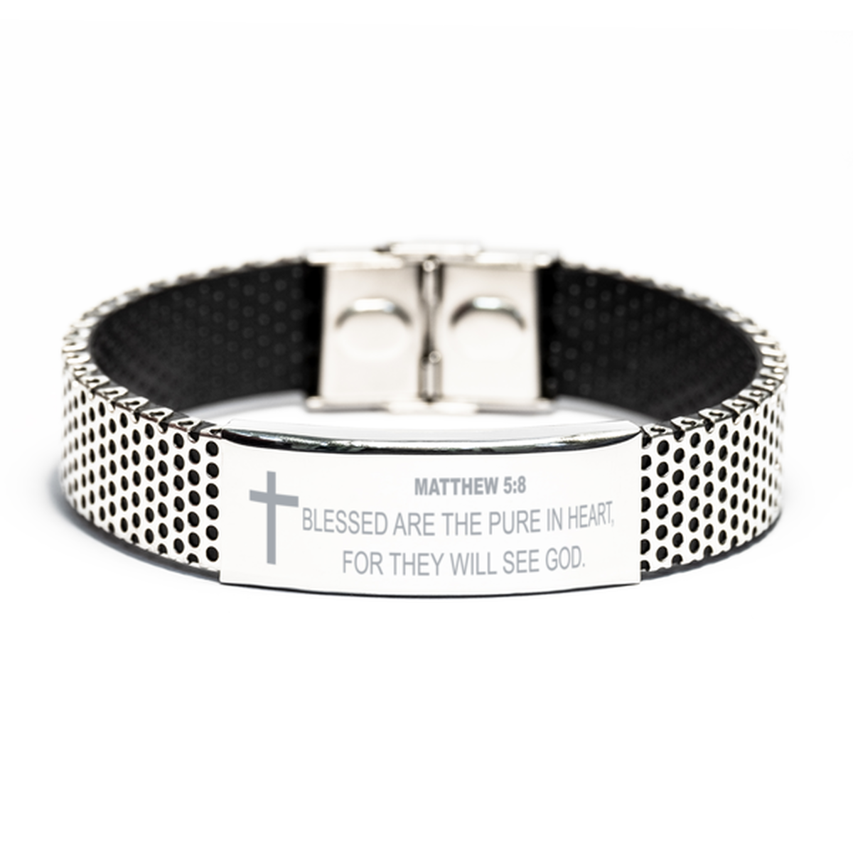 Matthew 5 8 Bracelet, Bible Verse Bracelet, Christian Bracelet, Christian Birthday Gift, Stainless Steel Bracelet, Gift for Christian.
