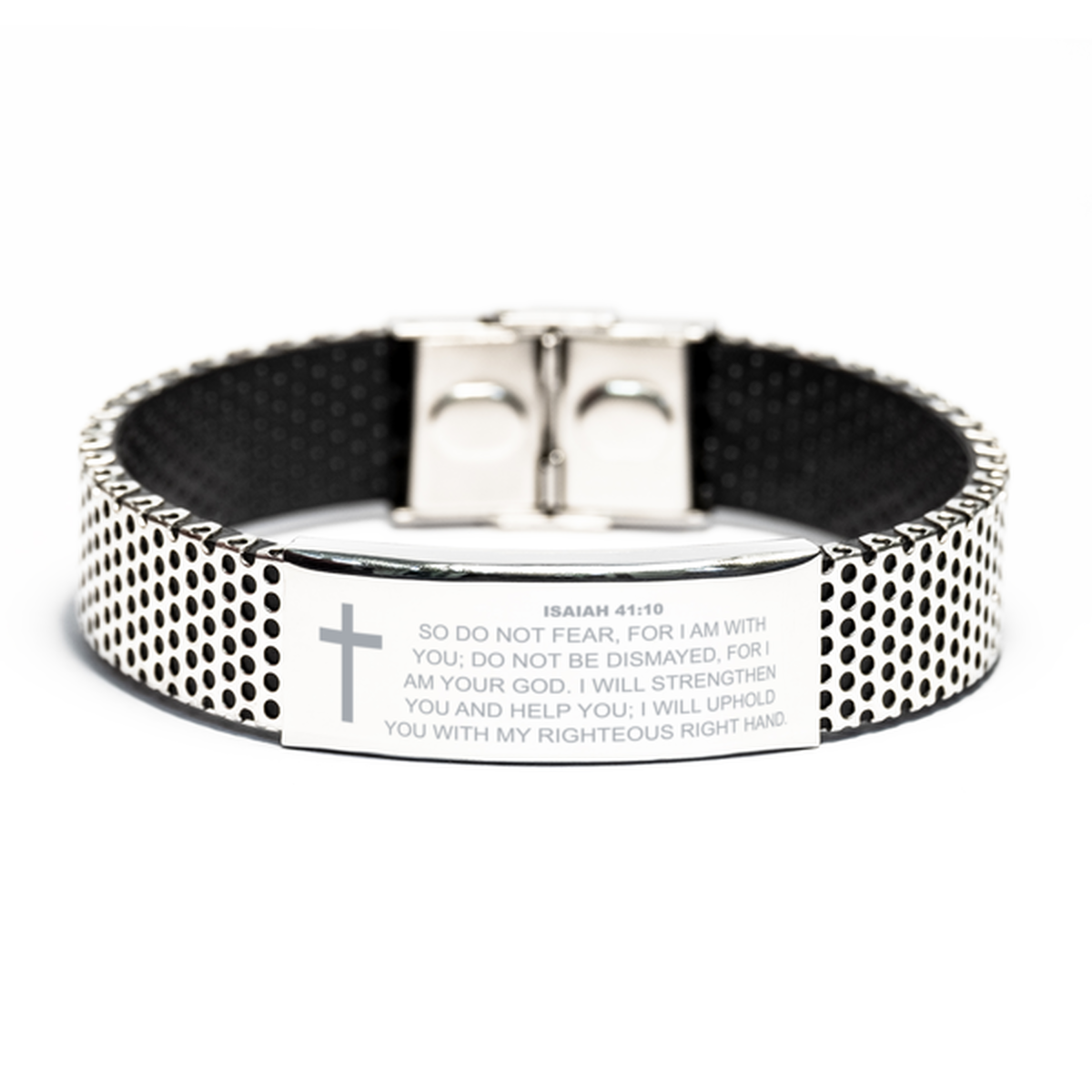 Isaiah 41 10 Bracelet, Bible Verse Bracelet, Christian Bracelet, Christian Birthday Gift, Stainless Steel Bracelet, Gift for Christian.