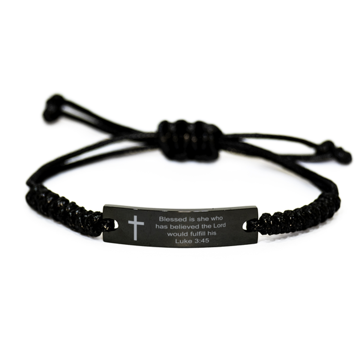 Luke 3 45 Bracelet, Bible Verse Bracelet, Christian Gift for Men Women, Black Braided Rope Bracelet, Birthday, Christmas Gift.
