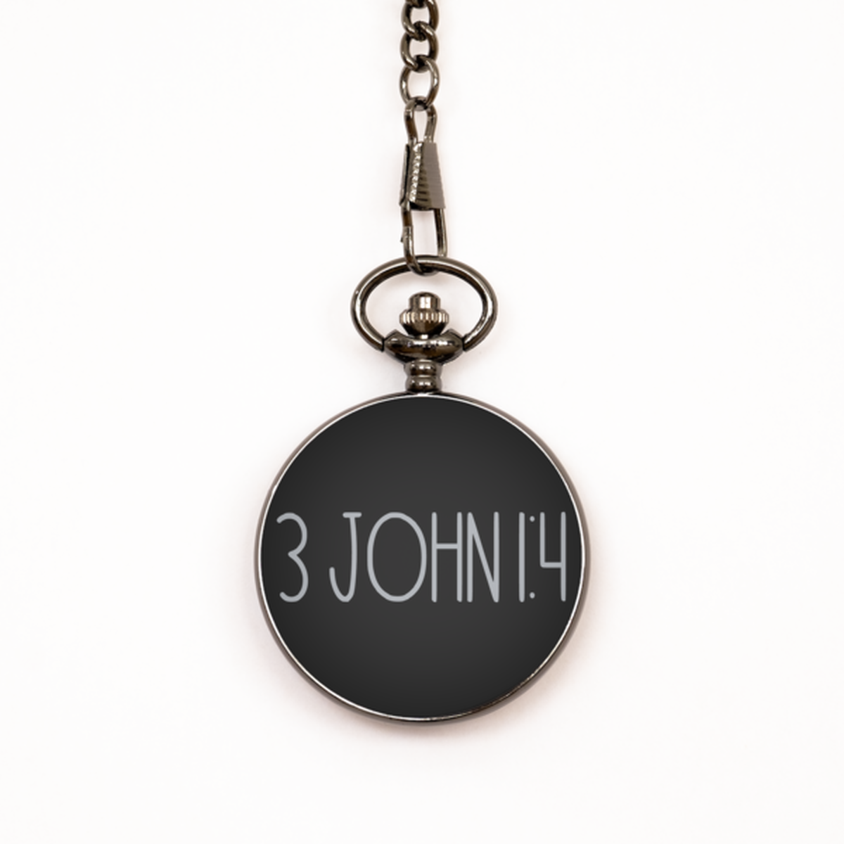 Bible Verse Pocket Watch, 3 John 1 4 Pocket Watch, Christian Watch for Men Women, Black Engraved Pocket Watch, Birthday, Christmas Gift.