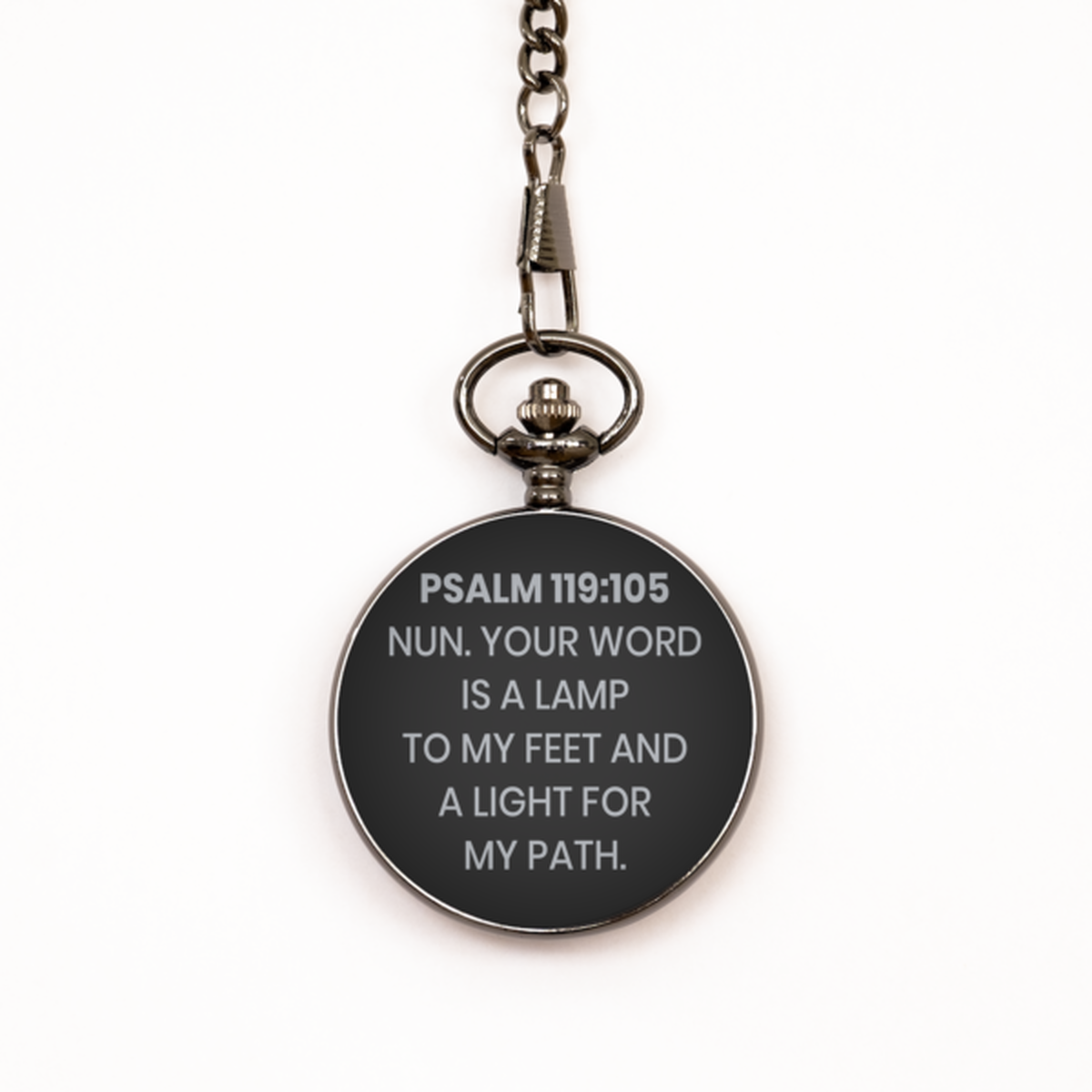 Psalm 119:105 Pocket Watch, Bible Verse Pocket Watch, Christian Pocket Watch, Christian Birthday Gift, Engraved Pocket Watch, Gift for Christian.