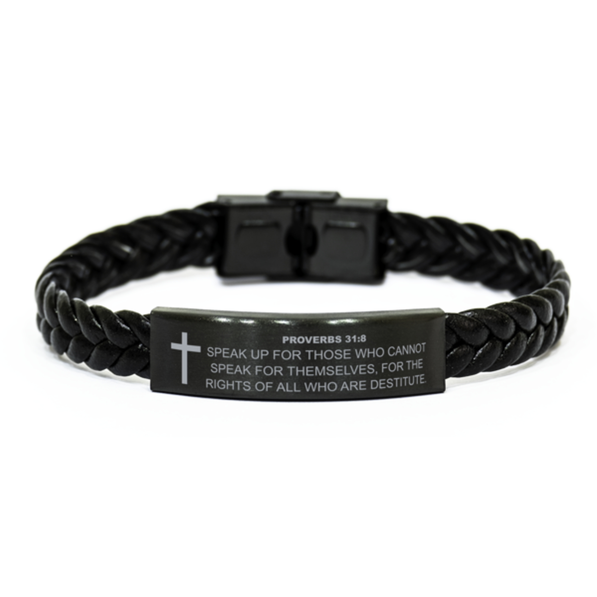 Proverbs 31:8 Bracelet, Speak Up For Those Who Cannot Speak For Themselves, Bible Verse Bracelet, Christian Bracelet, Braided Leather Bracelet