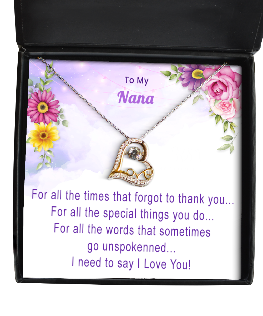 To My Nana Necklace, Gift for Nana, 925 Silver Love Necklace, For All The Times, Thank You Gift, Birthday Gift