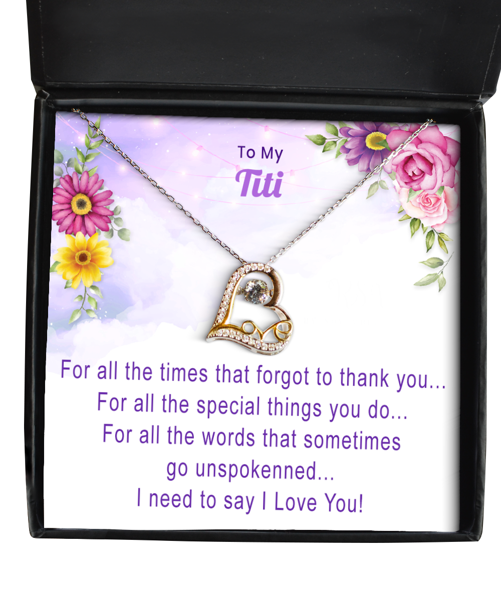 To My Titi Necklace, Gift for Titi, 925 Silver Love Necklace, For All The Times, Thank You Gift, Birthday Gift