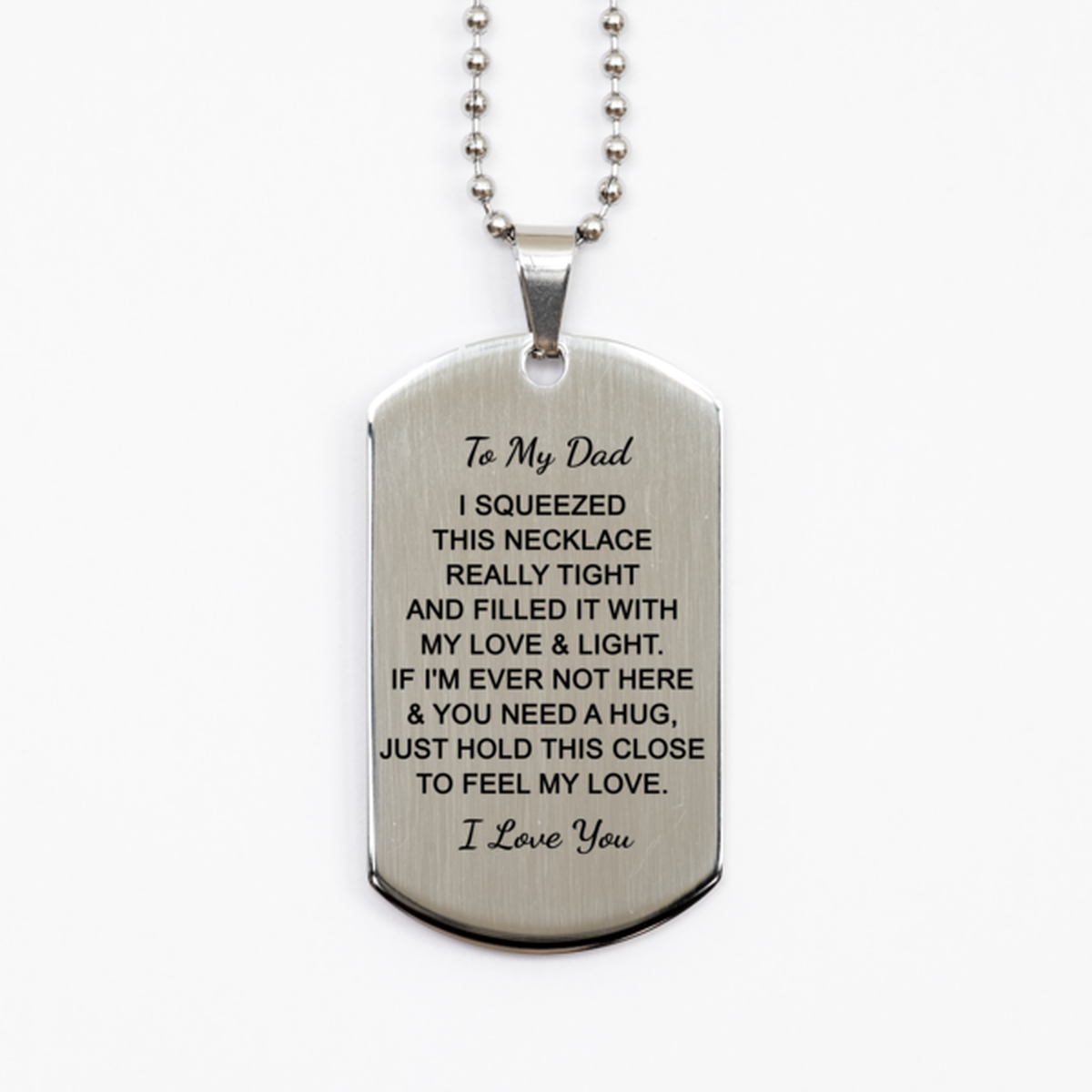 To My Dad Necklace, Gift for Dad, Stainless Steel Dog Tag, Filled It With My Love, Fathers Day Gift, Thank You GIft, Birthday Gift