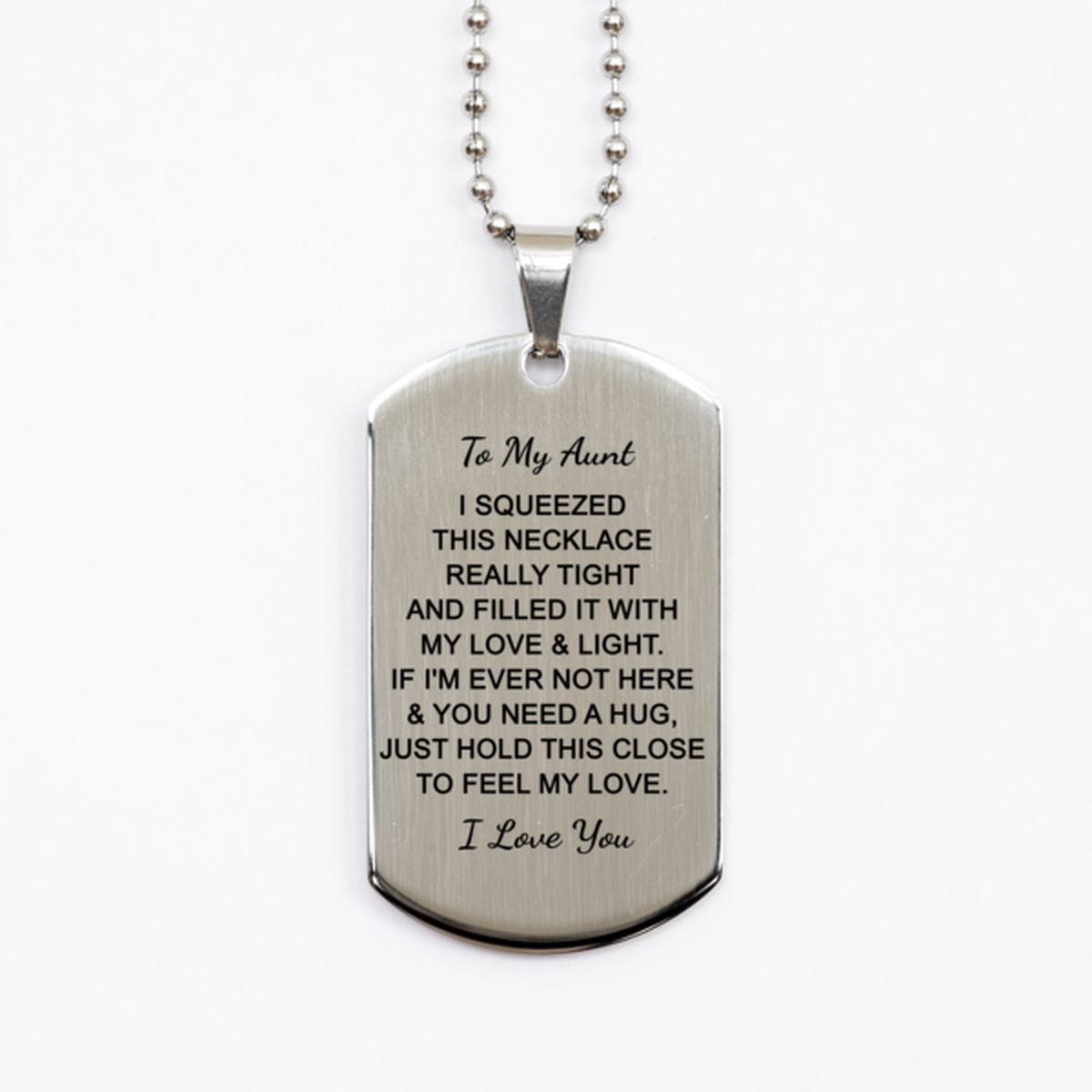 To My Aunt Necklace, Gift for Aunt, Stainless Steel Dog Tag, Filled It With My Love, Thank You Gift, Birthday Gift