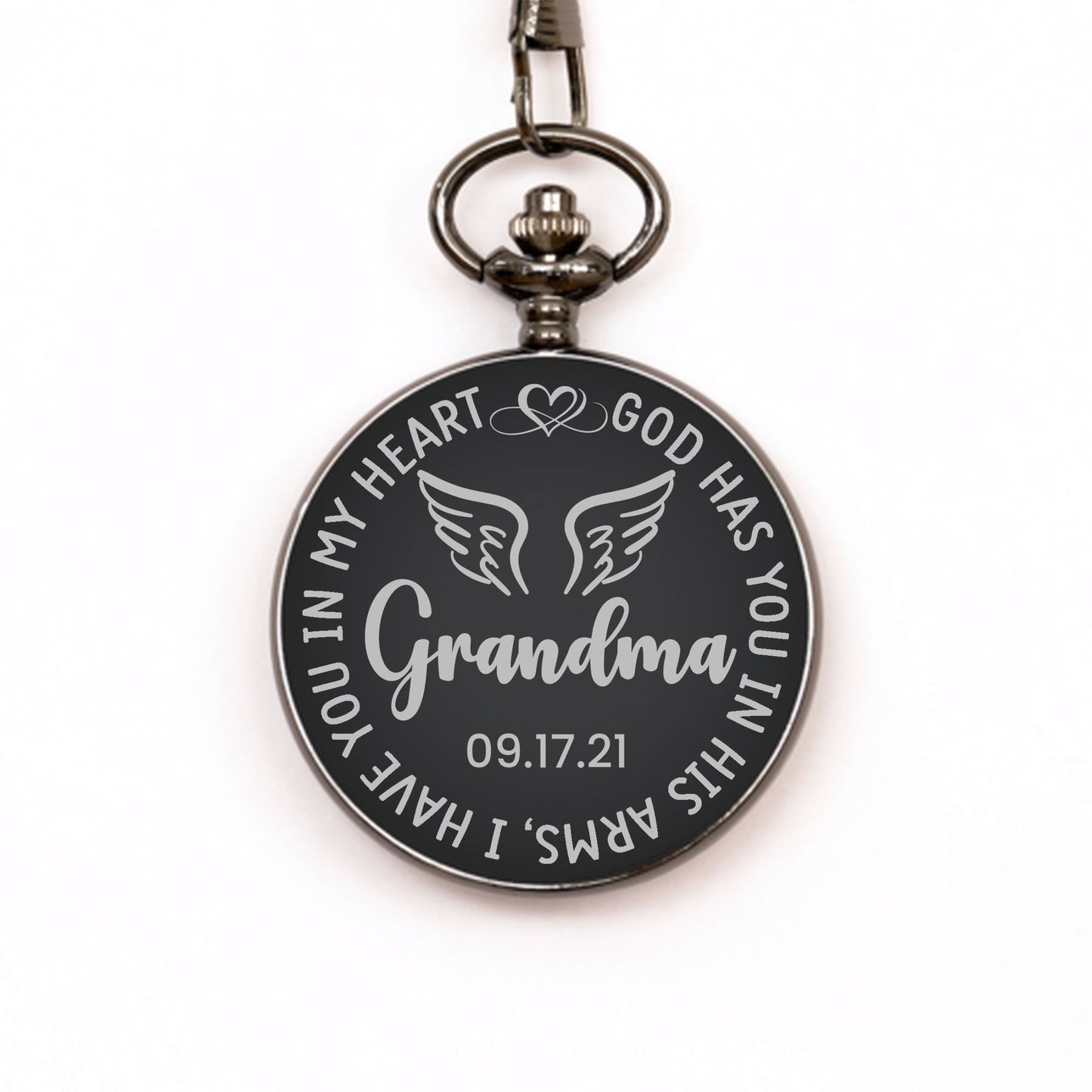 God Has You In His Arms Watch, Personalized Grandma Memorial Gift, In Memory Gift, Pocket Watch, Loss Of Grandma, Sympathy Gifts