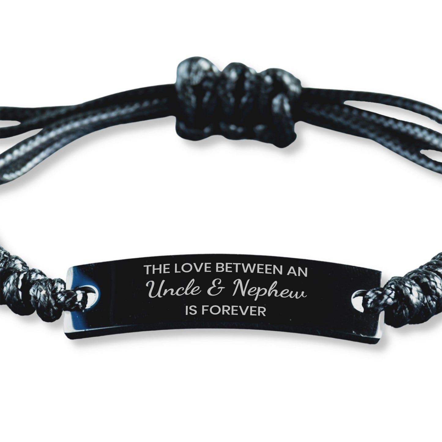 The Love Between a Uncle and Nephew is Forever Bracelet, Uncle Nephew Bracelet, Black Braided Rope Bracelet Gift