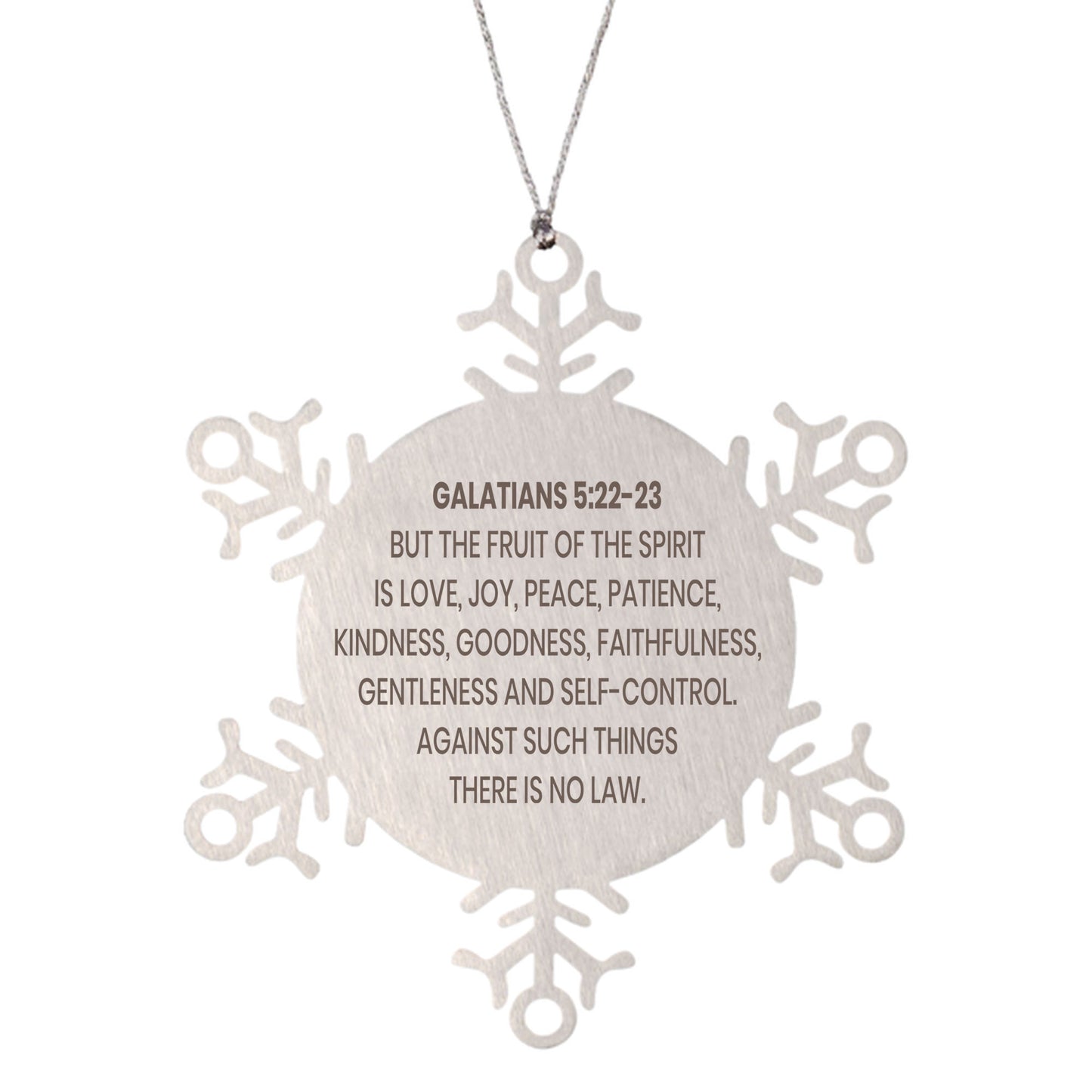 Galatians 5:22-23 Ornament, Bible Verse Ornament, Christmas Ornament, Christmas Gift, Snowflake Ornament