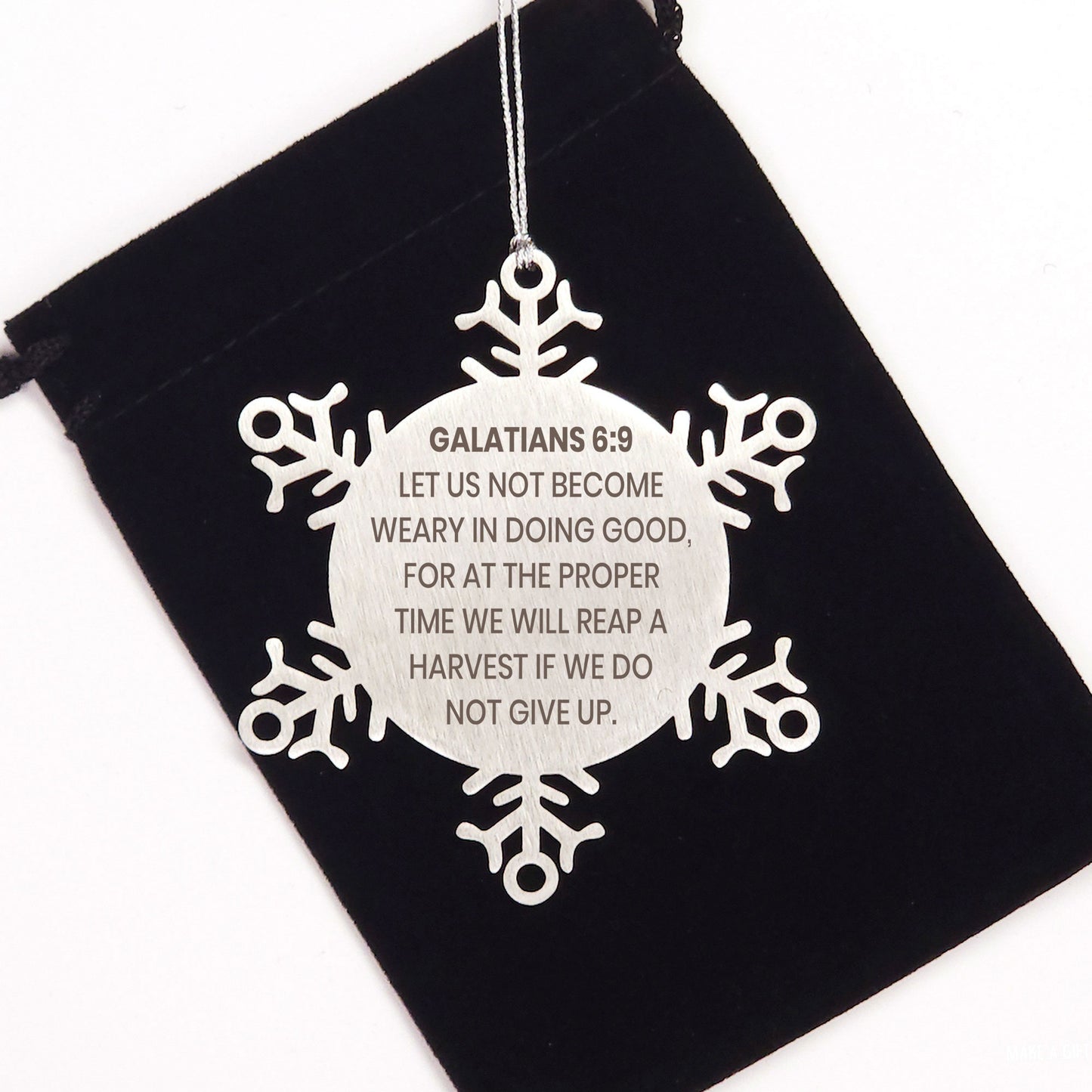 Galatians 6:9 Ornament, Bible Verse Ornament, Christmas Ornament, Christmas Gift, Snowflake Ornament