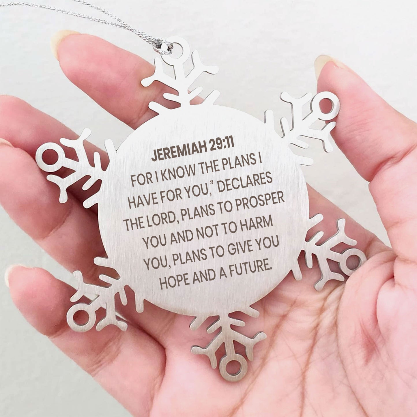 Jeremiah 29:11 Ornament, Bible Verse Ornament, Christmas Ornament, Christmas Gift, Snowflake Ornament